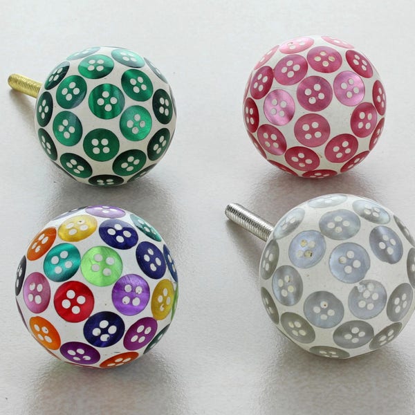 Button Resin Cupboard Door Knobs Cabinet Pull Handles (only green left in stock)