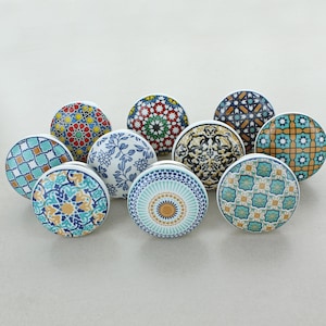 G Decor Set of 10 Positive Energy VI Ceramic Door Knobs Drawer Knobs Cupboard Knobs