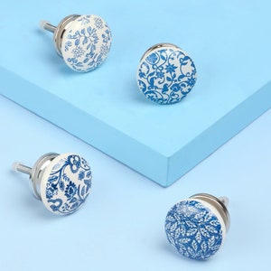 G Decor Royal Blue Ceramic Door Knobs Cupboard Drawer Door Handles