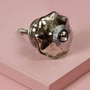 G Decor Arlo Silber Chrom Quecksilber Glas Blume Türgriffe
