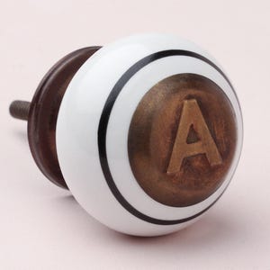 Schubladengriffe mit Monogramm-Buchstaben aus Kupfer, Küchenschrankknöpfe, Schrankbeschläge