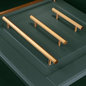 G Decor Belgravia Solid Brass Hexagonal Architectural Bar Pull Handle In Satin Brass Finish