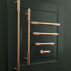 G Decor Mayfair Solid Brass Knurled Architectural Bar Pull Handle In Satin Brass Finish