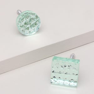 G Decor Lumiére Crystal Glass Knob Diamond Cut Faceted Handle