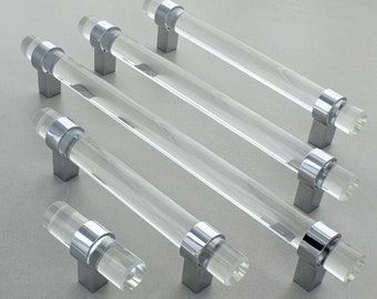 G Decor Clear Glass Cabinet Bar Handles With Chrome Finish Cupboard Handles