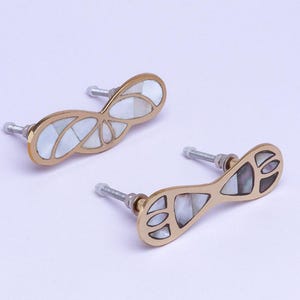 G Decor Papillon Royale Handcrafted Mother of Pearl & Brass Decorative Cabinet Pull Handle