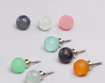 Glass Drawer Knobs, Velvet Glow Gemstone Cabinet Knobs, Coloured Crystal Cupboard Door Knobs, Kitchen Dresser Knobs - G Decor