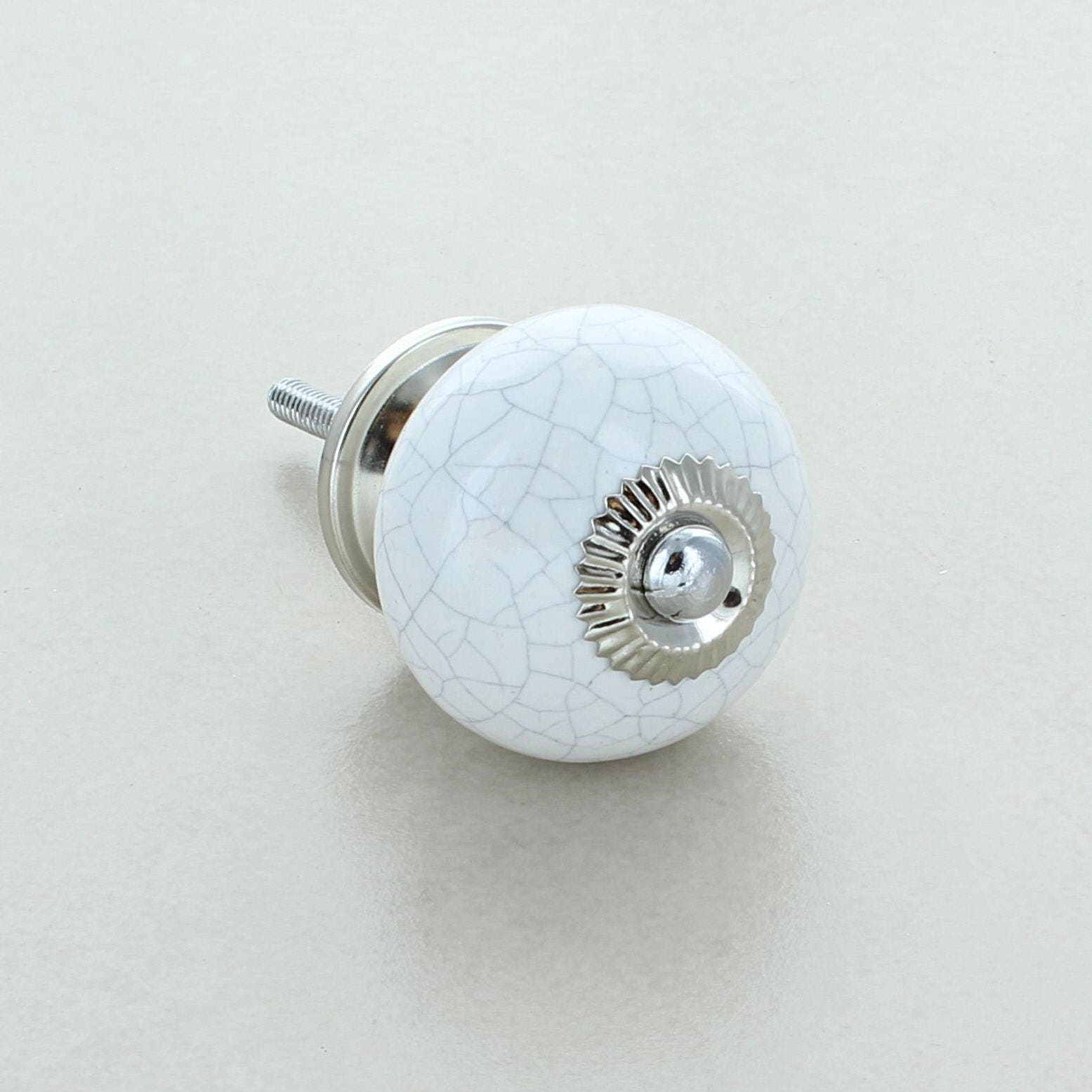 Set of 8 Grey & White Ceramic Door Knobs by G Decor Etsy