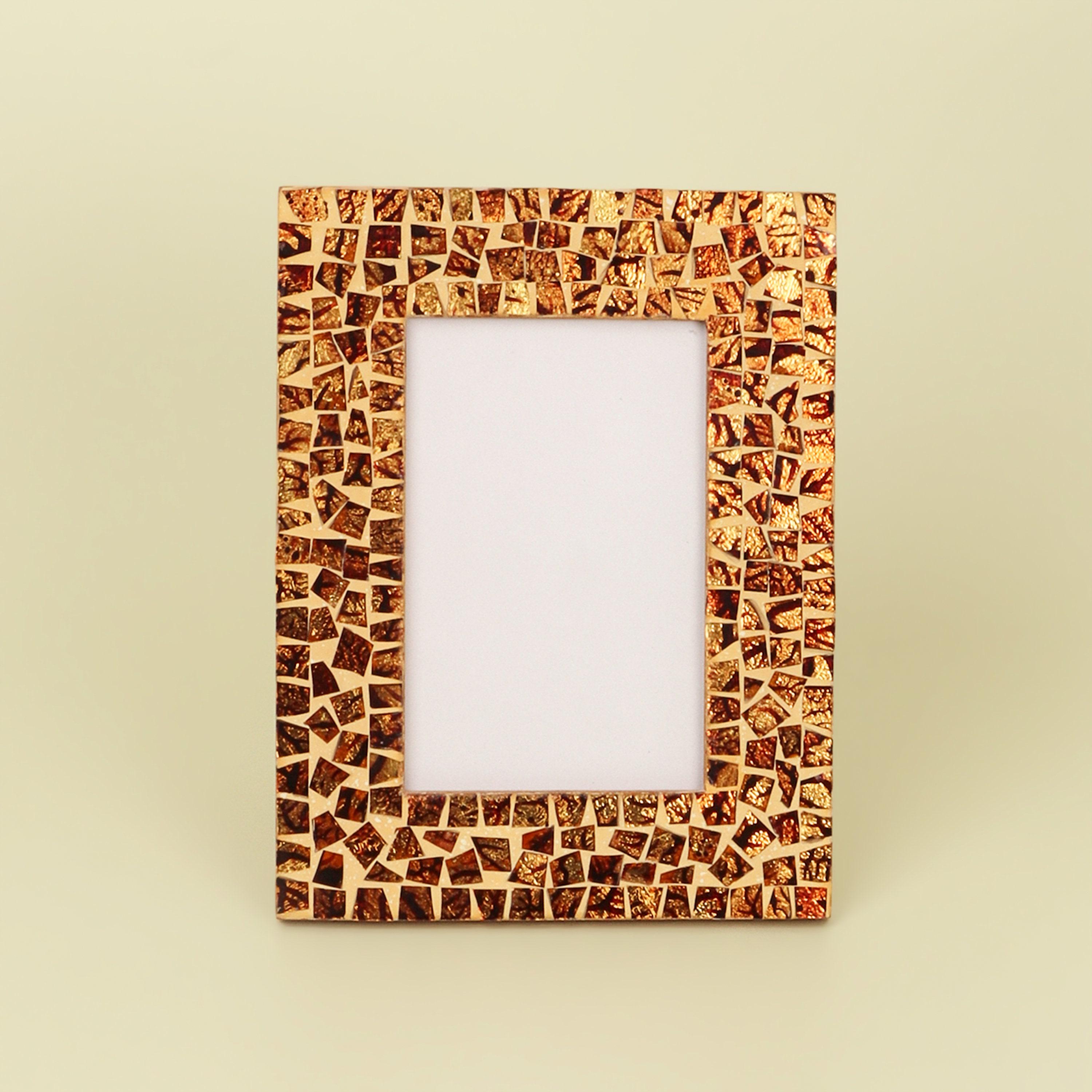 G Decor Canyon Handmade Glass Mosaic Photo Frame Rustic Earth