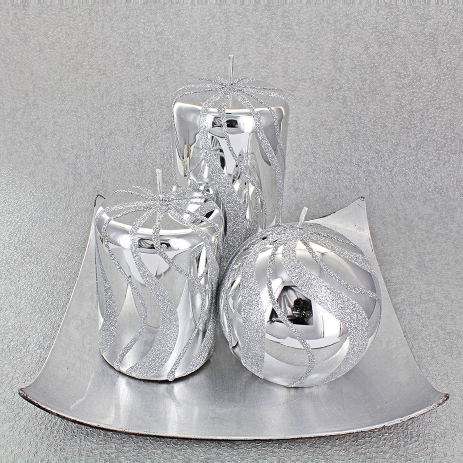 Silver Spiral Candles Etsy
