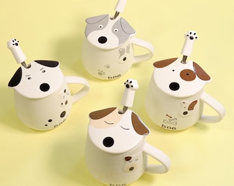 G Decor Dog Ceramic Coffee Tea Mug With Matching Lid