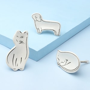 G Decor Sömnig Katt & Lojal Valp Pälsklingar Keramisk Skåpknopp