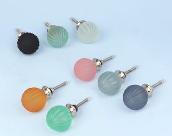 Glass Drawer Knobs, Velvet Frost Renaissance Cabinet Knobs, Frosted Cupboard Door Knobs, Dresser Knobs - G Decor