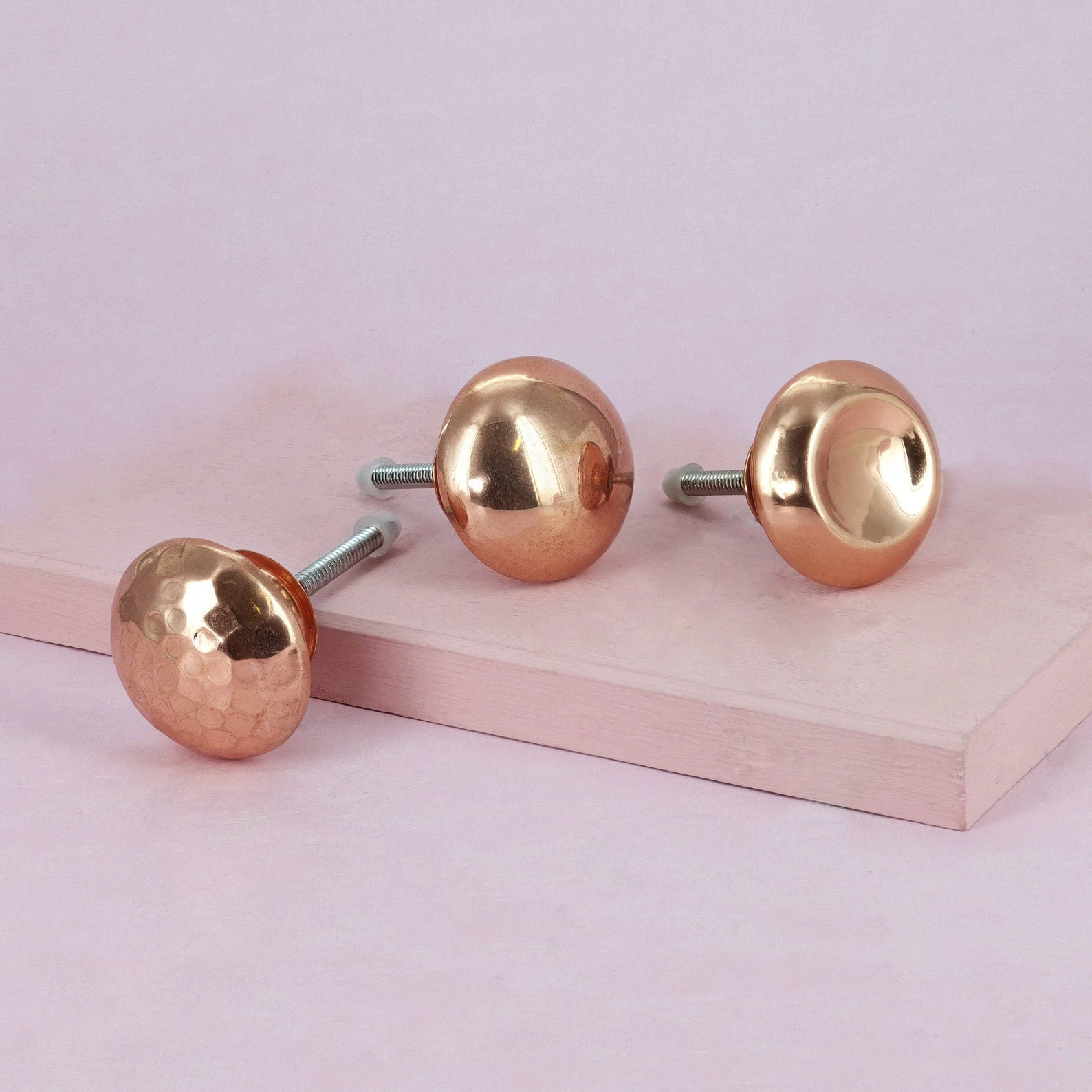 G Decor Hammered Plain Copper Cupboard Door Knobs Drawer Pull Etsy