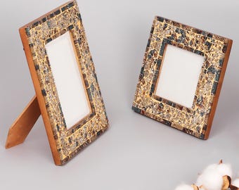G Decor Rockwood Handmade Mosaic & Multi-Colour Glass Photo Frame Rustic Picture Display