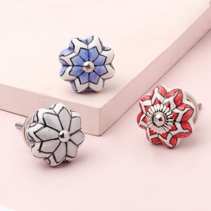 G Decor Porslin Kronblad Handmålad Keramisk Dörrknopp