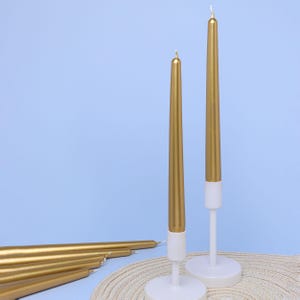 G Decor Velaré Golden Hour Set of 2, 10 or 20 Tall Hand-Finished Opaline Dinner Candles & Taper Candles