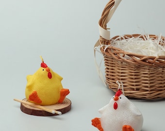 Vela 3D G Decor Galinha Amarela ou Branca Estilo Fazenda