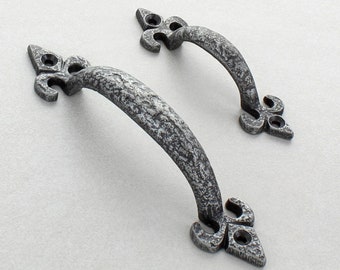 G Decor 4" or 6" Tudor Style Cupboard Pull Pewter Handles