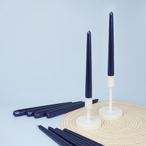 G Decor Velaré Midnight Blue Set of 2, 10 or 20 Tall Hand-Finished Opaline Dinner Candles & Taper Candles