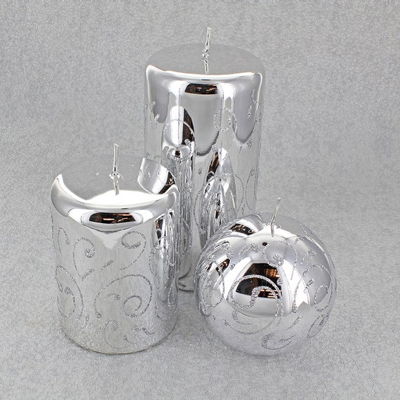 Silver Sparking Candles By G Decor