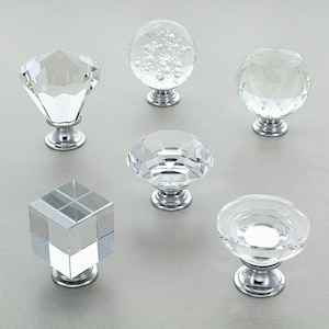 G Decor Crystal Glass Cupboard Knobs Drawer Knobs