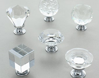 G Decor Crystal Glass Cupboard Knobs Drawer Knobs