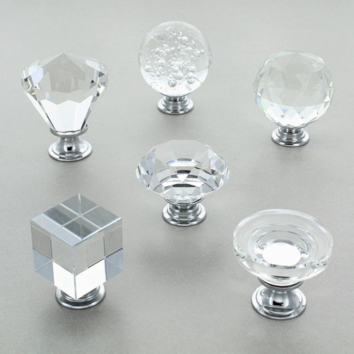 G Decor Crystal Glass Cupboard Knobs Drawer Knobs Etsy