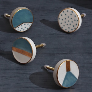 Pomelli in ceramica fatti a mano G Decor Collezione geometrica e a pois