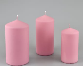 G Decor Henry Velvet Matt Powder Pink Stumpenkerzen