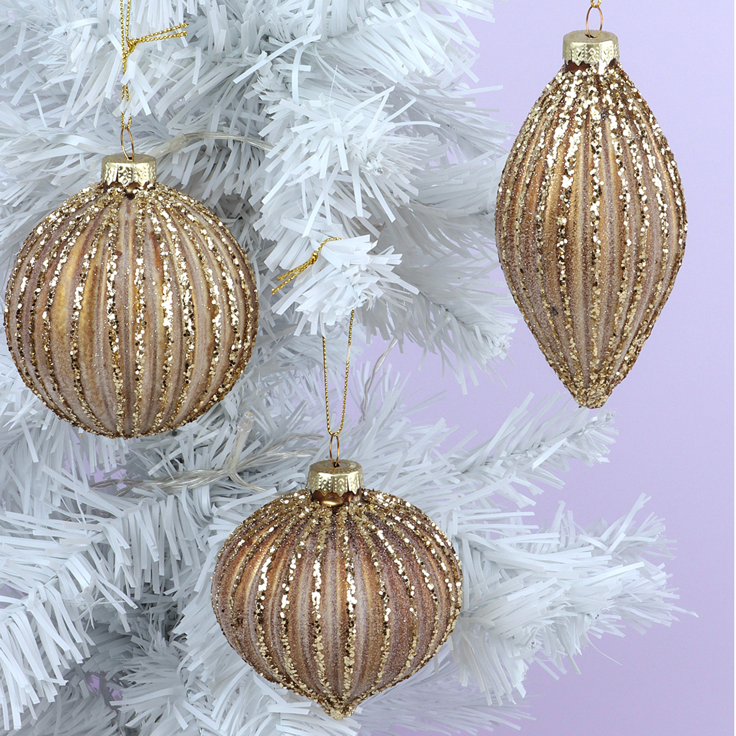 Gold Christmas Decorations/foam Tree Ornaments/set of 3/foam  Shells/gold-silver Christmas Baubles/foam Christmas Decorations/holiday  Decor 