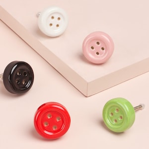 Colorful Ceramic Door Knob, Button Style (Hand-Painted, 40mm)