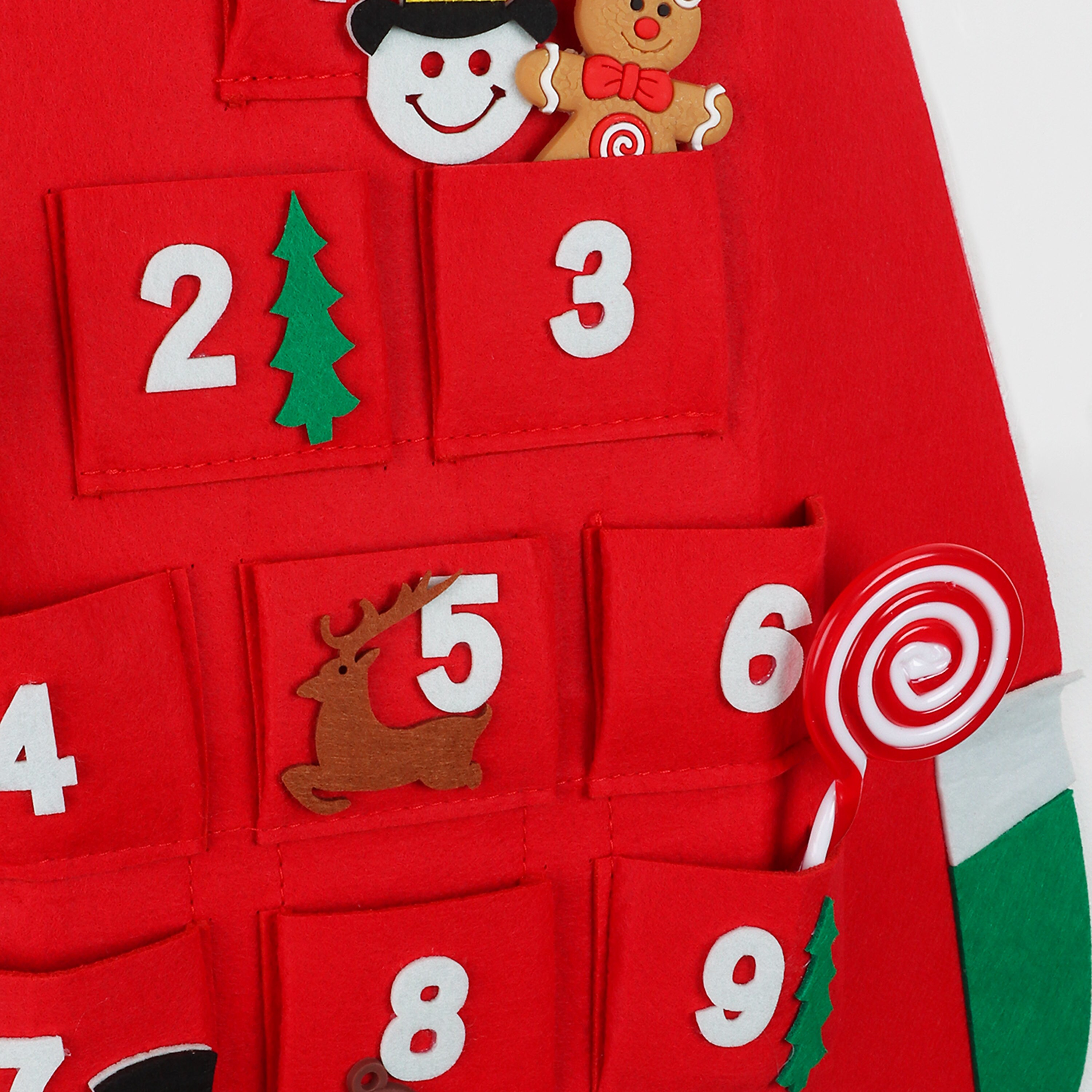 G Decor Jolly Wall Santa XL Felt Advent Calendar Reusable