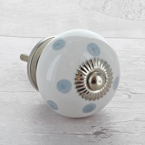 G Decor Grey & White Ceramic Door Knobs Cupboard Drawer Door Handles image 4