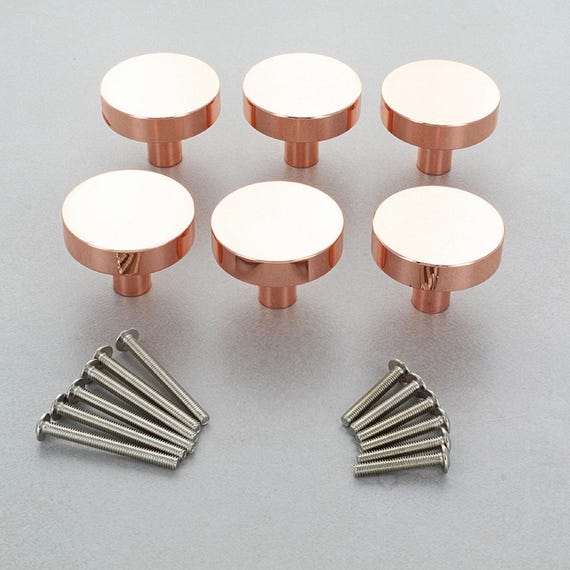 dresser knobs rose gold G Decor Set of 6 Luxury Rose Gold Cabinet Pull Knobs