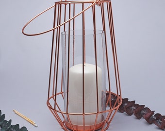 G Decor Geometric Copper Glass Tealight Candle Holder Home Decor