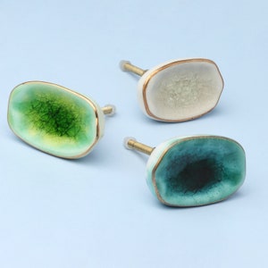 G Decor Capri Handmade & Handpainted Ceramic Door Knobs Cupboard Drawer Pull Door Handles