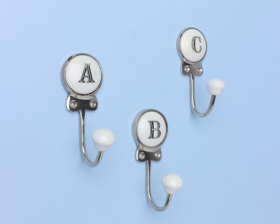 G Decor Ceramic Alphabet or Number Letter Wall Coat Rack Hook 3501