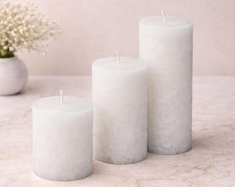 G Decor Adelle Pure White Signature Waxwork Pillar Candle in Soft Matte Finish