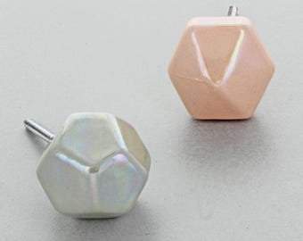 Hexagonal 3D Drawer Pulls, Geometric Kitchen Cabinet Knobs, Furniture Hardware
