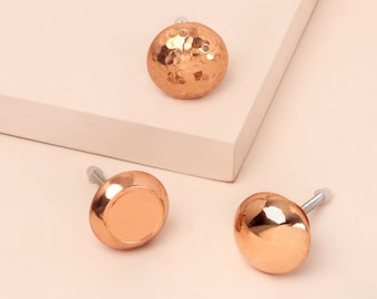 G Decor Hammered Plain Copper Cupboard Door Knobs Drawer Pull Door Handles