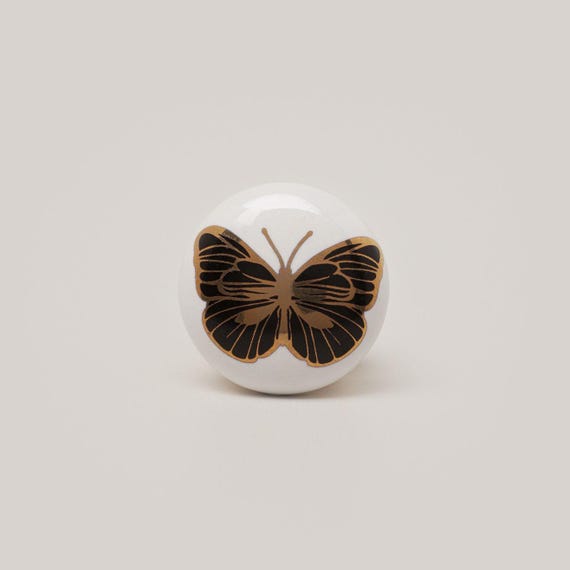 gold butterfly dresser knobs Golden Handcrafted Ceramic Drawer Pulls, Kids Cabinet Knobs, Furniture Hardware live-bridal