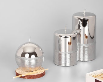 G Dekor Silber Kerzen Glaseffekt Jubiläum New Home Weihnachtsgeschenk