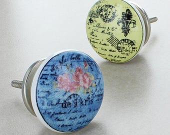 Postcard Ceramic Drawer Pulls, Cabinet Knobs, Kitchen Hardware
