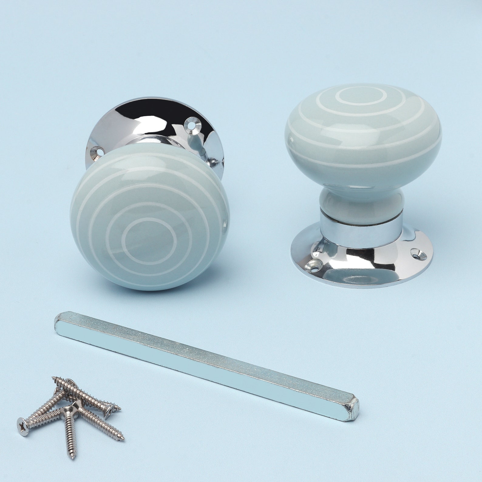 White Striped on Grey Mortice Door Knobs Set for Room Doors Etsy UK