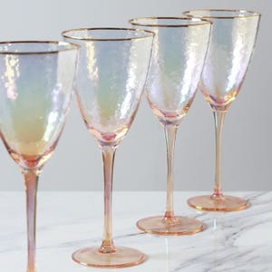 4er-Set handgefertigte, schimmernde Perlmuttgläser mit Goldrand, edles Glas-Geschenkset – G Decor