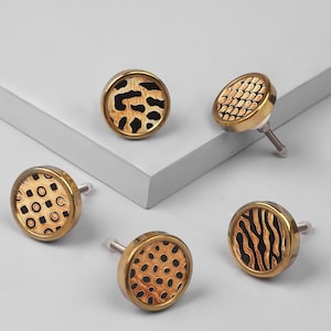 G Decor Wild Luxe messing knoppen collectie dierenprint