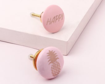 G Decor Glückliche Ananas Türknauf aus Keramik
