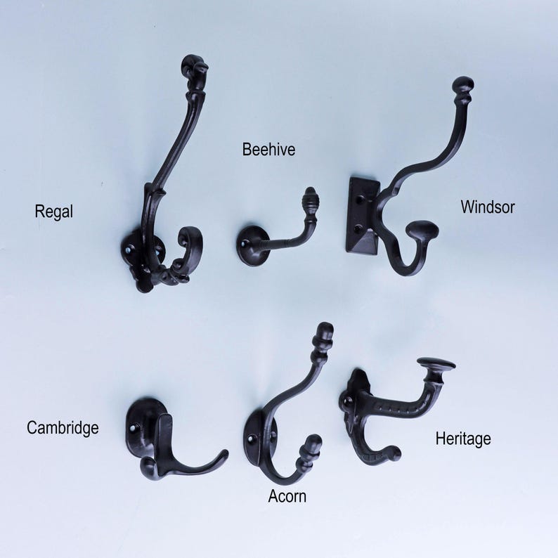 G Decor Heavy-Duty Traditional Black Cast Iron Coat Hooks image 1
