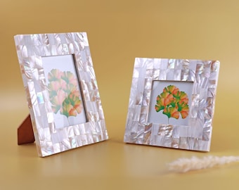 G Decor Vivianne Mother of Pearl Handmade Photo Frame Opaline Édition d’Art Picture Display